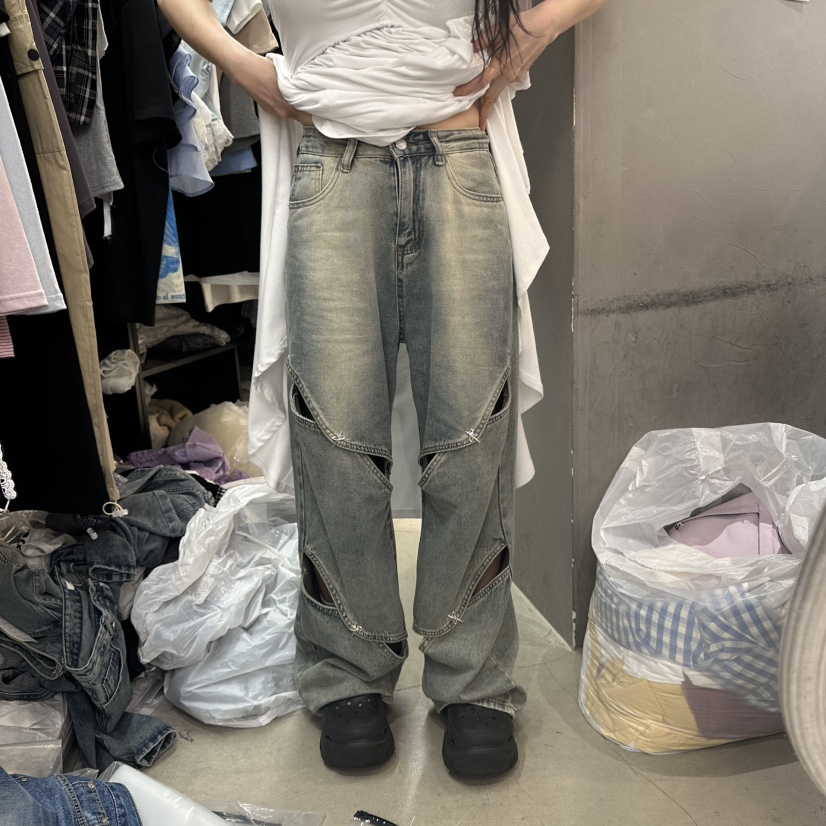 MOMAZU直郵韓國代購㊣女裝新款時尚人氣休閑推薦25春夏牛仔褲MOMAZU牛仔褲