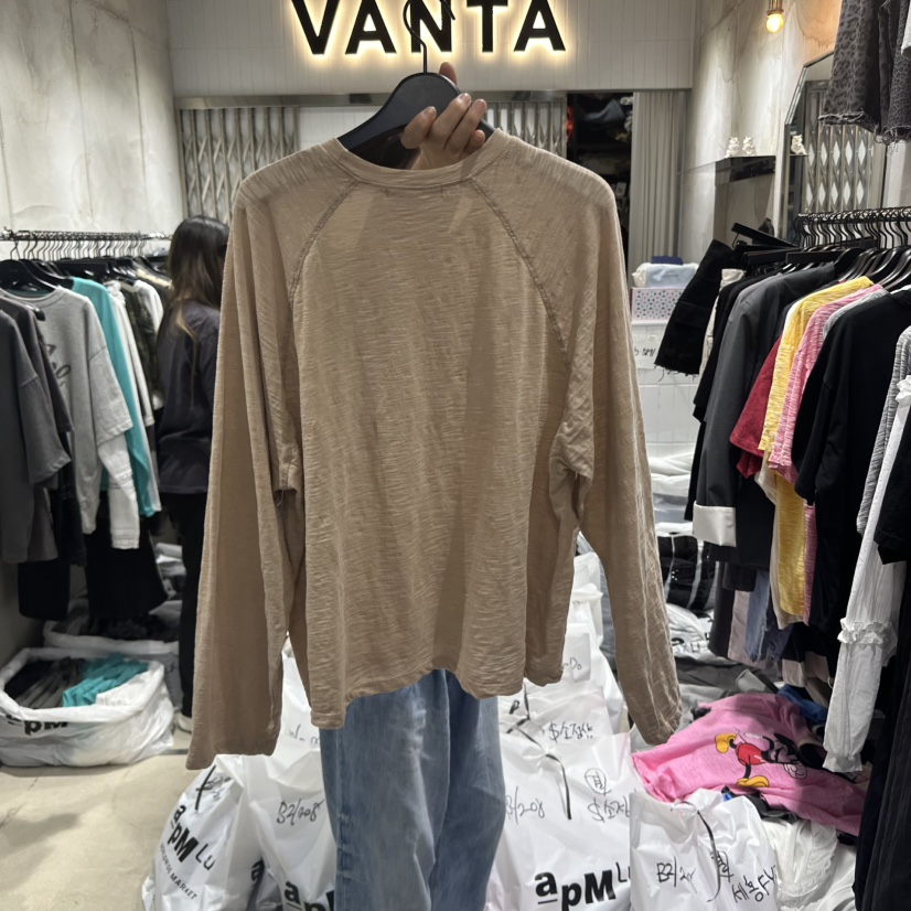 VANTA韓國直郵㊣東大門實拍女裝新款推薦休閑人氣時尚長袖T恤VANTA長袖T恤