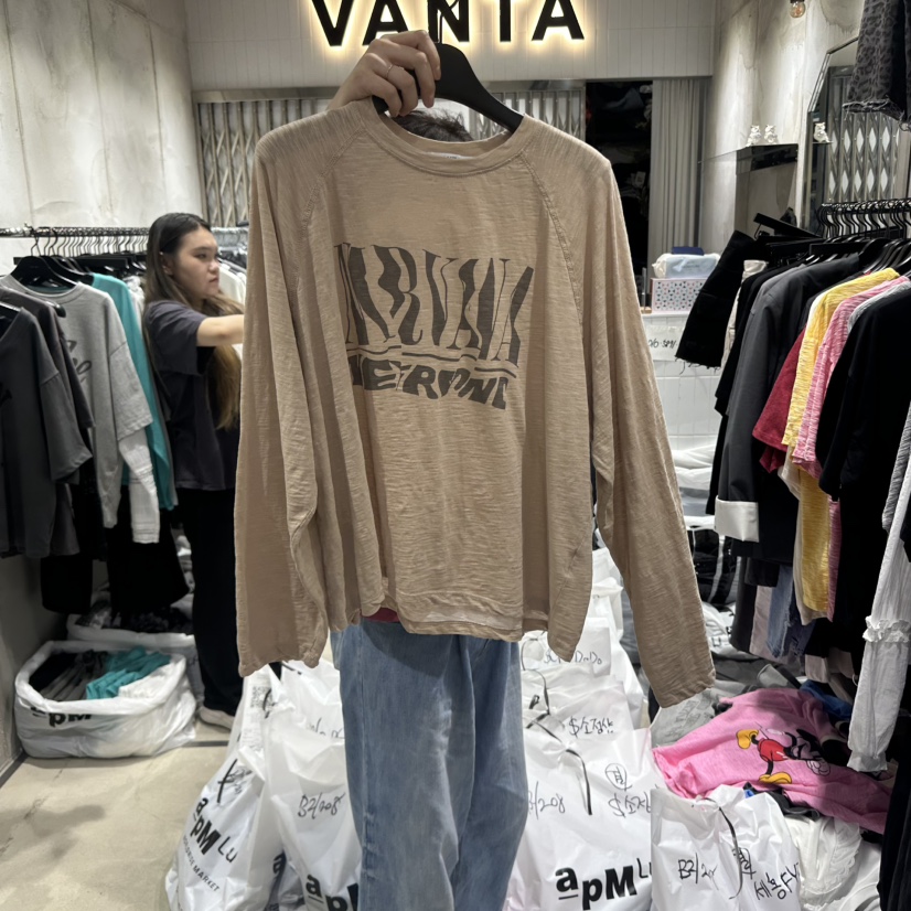 VANTA韓國直郵㊣東大門實拍女裝新款推薦休閑人氣時尚長袖T恤VANTA長袖T恤