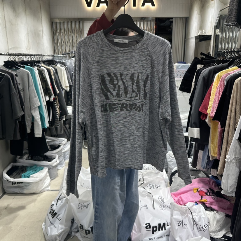 VANTA韓國直郵㊣東大門實拍女裝新款推薦休閑人氣時尚長袖T恤VANTA長袖T恤圖色2