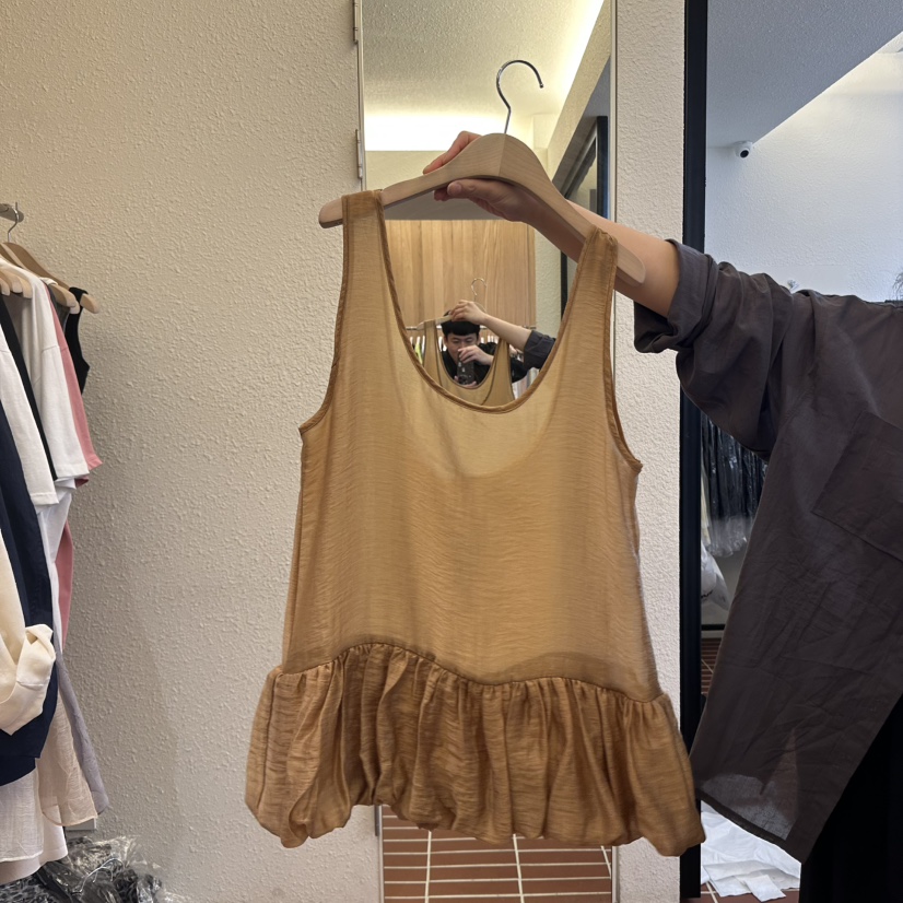 CHOI-L韓國直郵㊣東大門實拍女裝新品推薦25春夏吊帶背心喇叭CHOI吊帶/背心圖色2