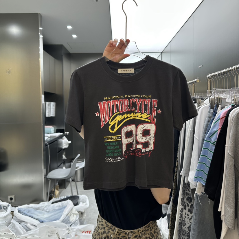 MADCITY韓國直郵㊣女裝新品熱賣人氣休閑時尚25春夏推薦T恤MADCITYT恤圖色2