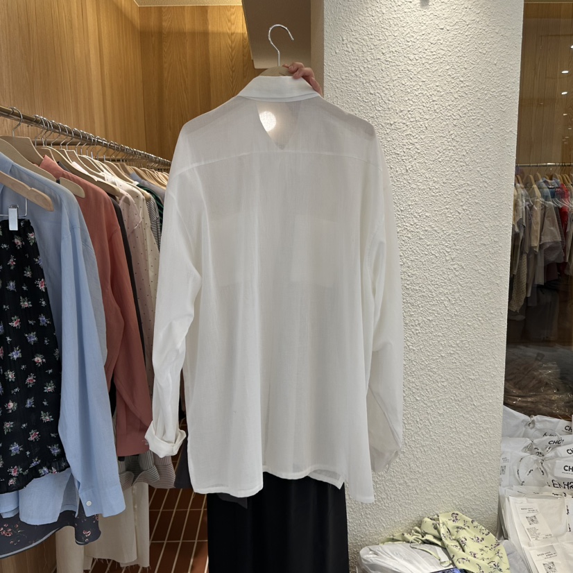 CHOI-L韓國直郵㊣女裝新品25春夏人氣熱賣時尚襯衫蕾絲衫天絲CHOI襯衫/蕾絲衫