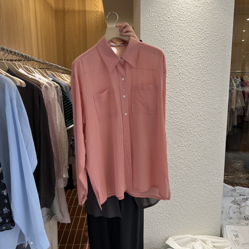 CHOI-L韓國直郵㊣女裝新品25春夏人氣熱賣時尚襯衫蕾絲衫天絲CHOI襯衫/蕾絲衫圖色3