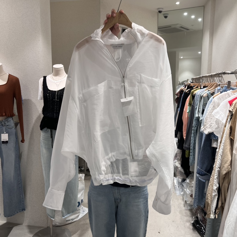 SSEMIENNE韓國㊣直郵東大門代購女裝新品25春夏時尚夾克透視SSEMIENNE夾克