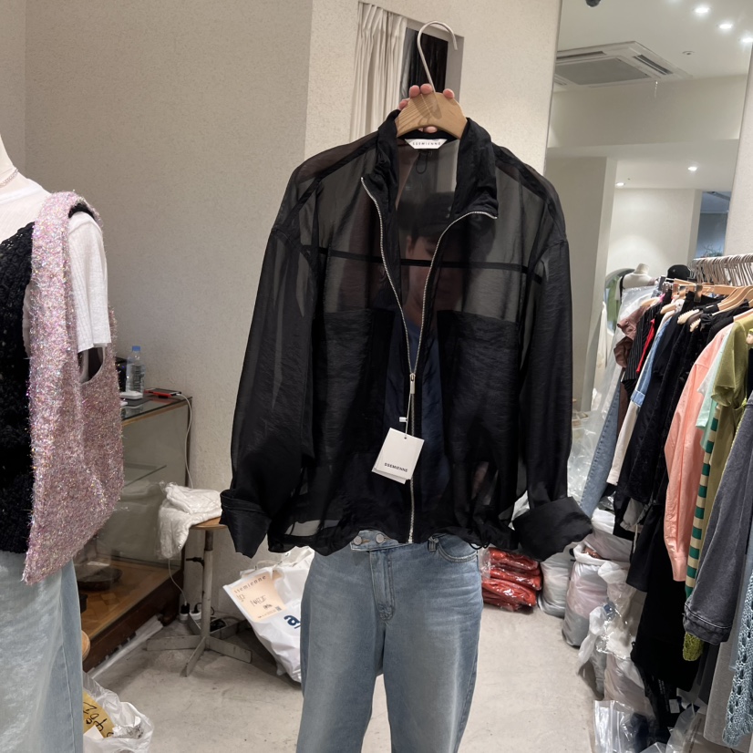 SSEMIENNE韓國㊣直郵東大門代購女裝新品25春夏時尚夾克透視SSEMIENNE夾克圖色2