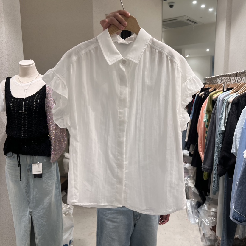 SSEMIENNE韓國直郵㊣東大門實拍女裝新品熱賣25春夏襯衫蕾絲衫SSEMIENNE襯衫/蕾絲衫