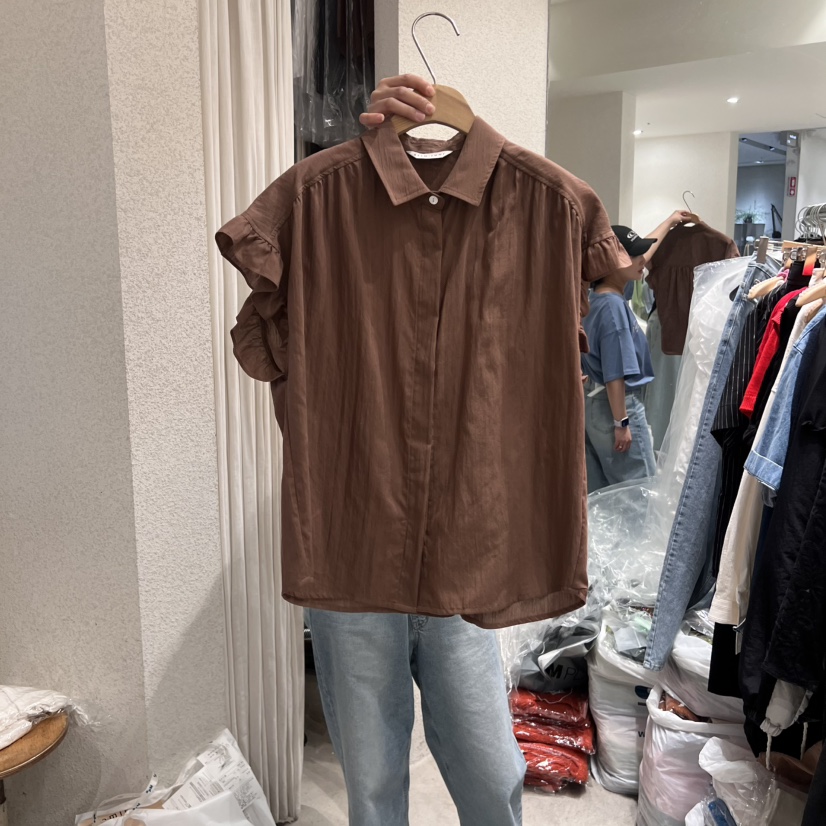 SSEMIENNE韓國直郵㊣東大門實拍女裝新品熱賣25春夏襯衫蕾絲衫SSEMIENNE襯衫/蕾絲衫圖色2