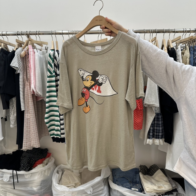 DELIGHT-L韓國直郵㊣東大門實拍女裝新品推薦熱賣時尚T恤亞麻DELIGHTT恤圖色2