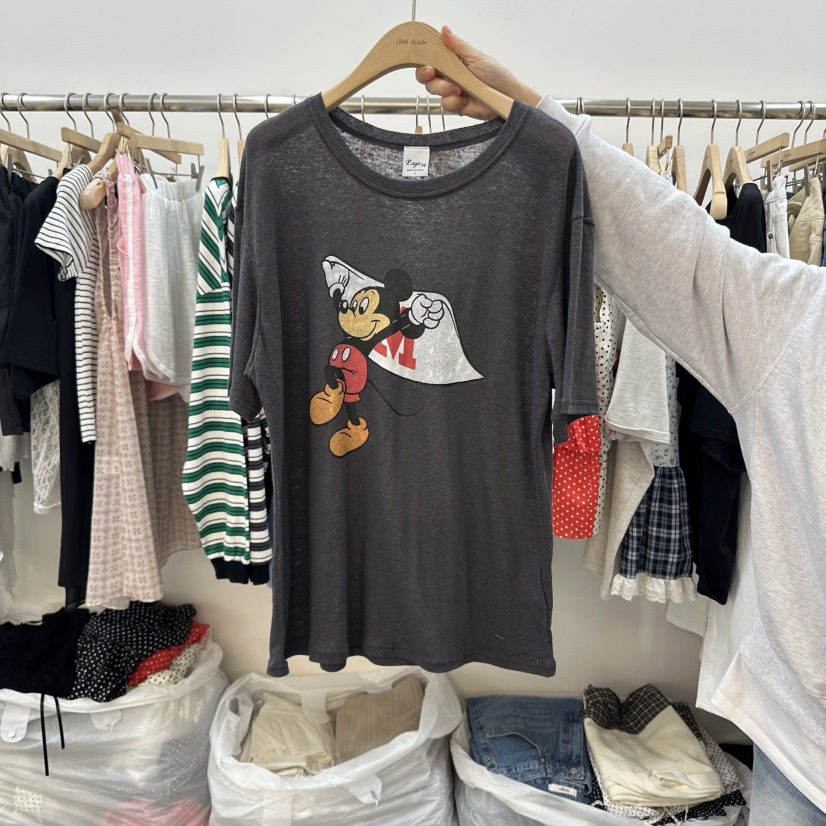 DELIGHT-L韓國直郵㊣東大門實拍女裝新品推薦熱賣時尚T恤亞麻DELIGHTT恤圖色3