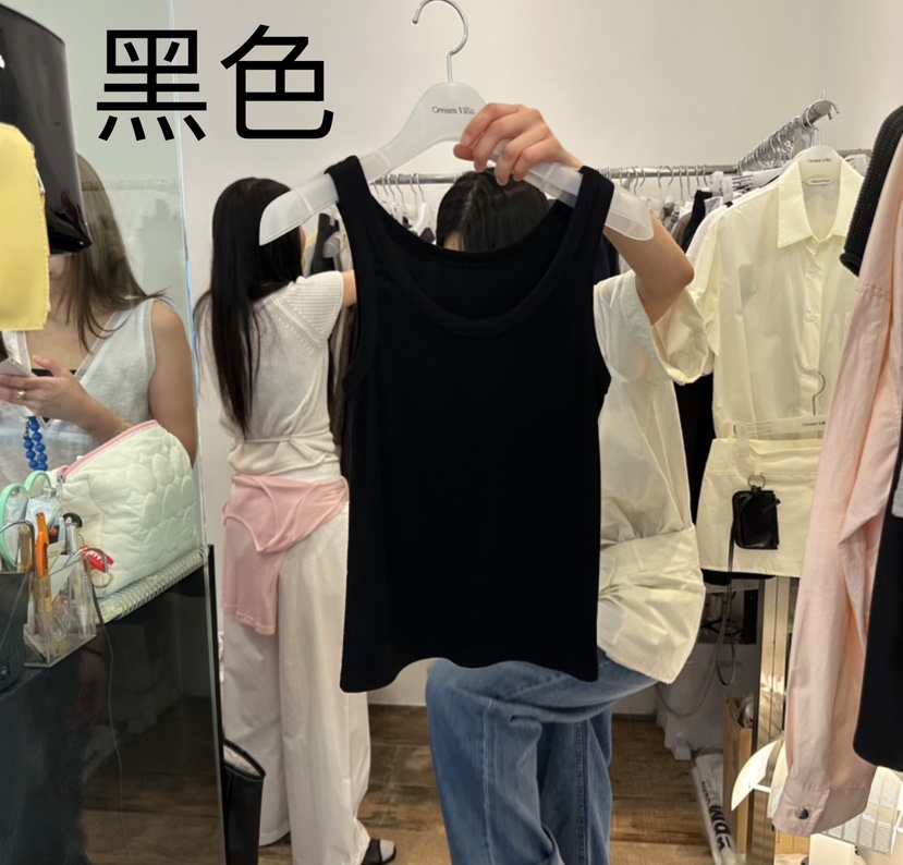 CREAM VILLA(此品牌名稱會遭售假投訴,建議淘寶店鋪商品名稱中不要使用)韓國直郵㊣東大門實拍女裝新款休閑吊帶背心CREAMVILLA吊帶/背心圖色3