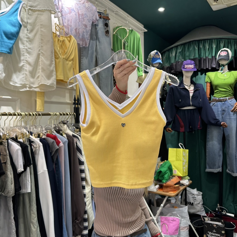 3COLOR(此品牌名稱會遭售假投訴,建議淘寶店鋪商品名稱中不要使用)直郵韓國代購㊣女裝新品休閑吊帶背心Three color吊帶/背心圖色2