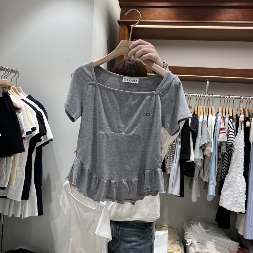 THE CAMEL（此品牌名稱會遭售假投訴，建議淘寶店鋪商品名稱中不要使用）韓國直郵㊣東大門實拍女裝新款推薦T恤the came_l 家T恤圖色1