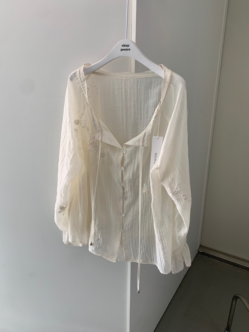 SHOP POSTER直郵韓國代購㊣女裝新款推薦時尚25春夏襯衫蕾絲衫SHOP_POSTER襯衫/蕾絲衫圖色1