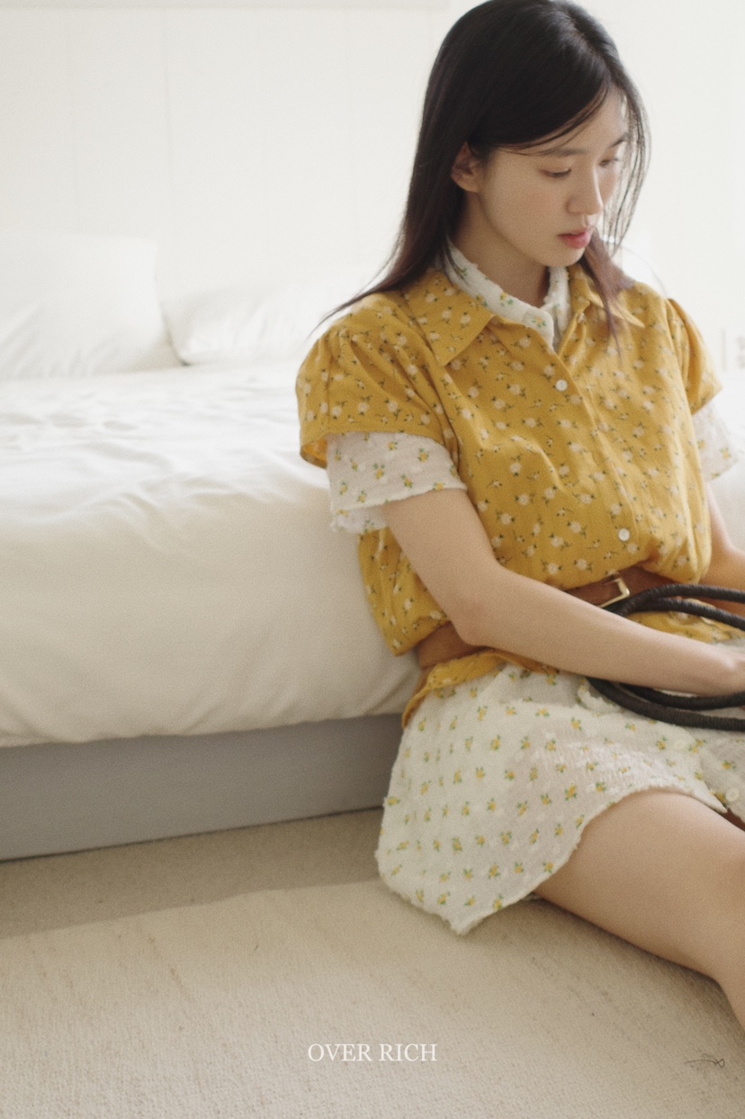 OVER RICH韓國㊣直郵東大門代購女裝新品時尚休閑襯衫蕾絲衫OVER RICH襯衫/蕾絲衫