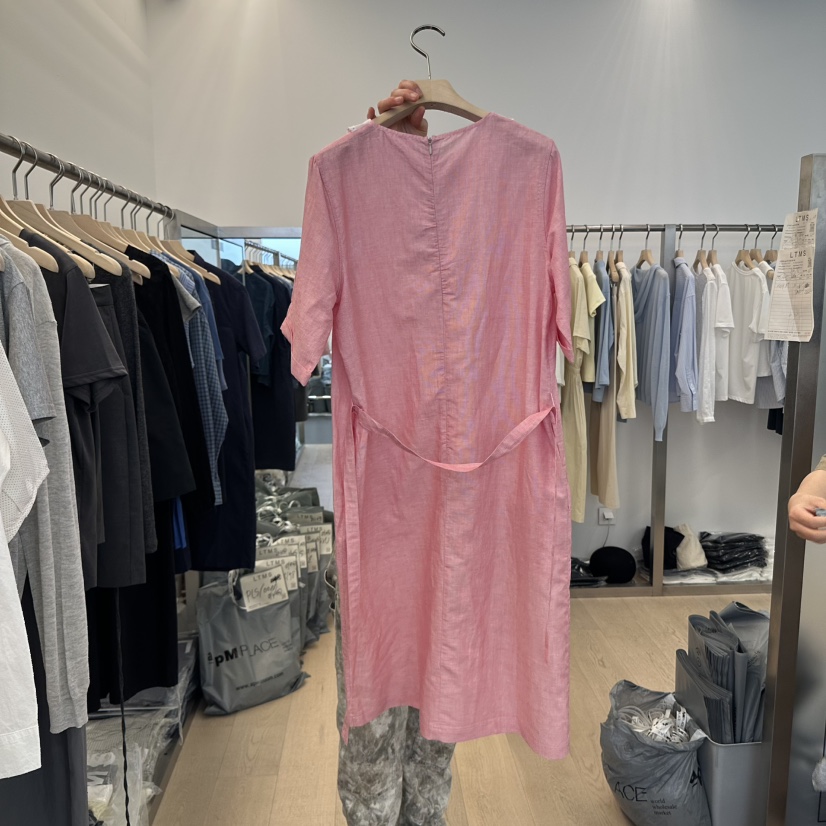 LTMS直郵韓國代購㊣女裝新品休閑人氣推薦時尚連衣裙含腰繩LTMS連衣裙