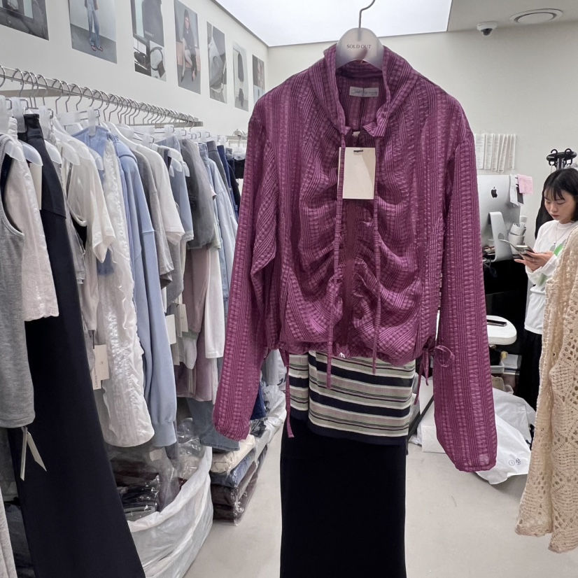 SOLD OUT直郵韓國代購㊣女裝新款25春夏休閑推薦人氣夾克褶皺SOLD OUT夾克