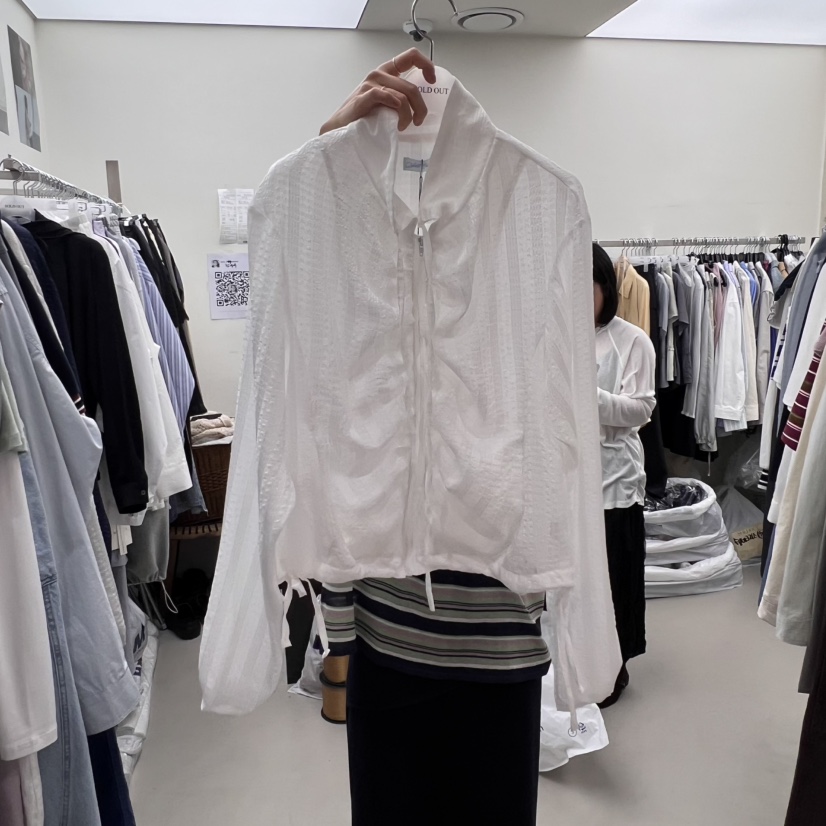 SOLD OUT直郵韓國代購㊣女裝新款25春夏休閑推薦人氣夾克褶皺SOLD OUT夾克圖色3