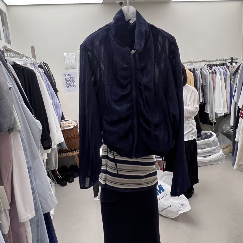 SOLD OUT直郵韓國代購㊣女裝新款25春夏休閑推薦人氣夾克褶皺SOLD OUT夾克圖色4