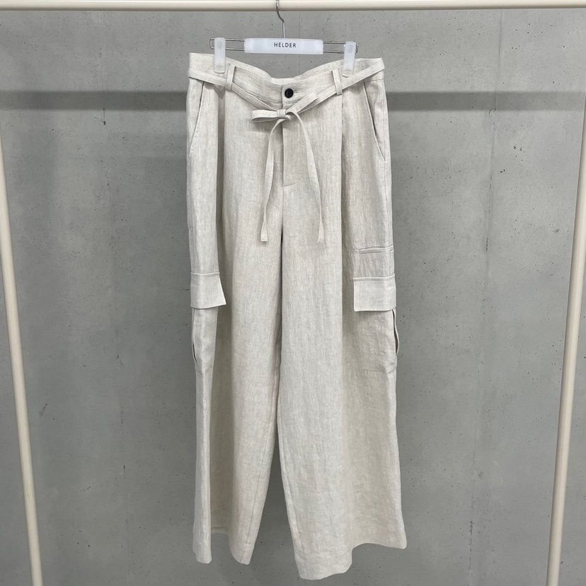 HELDER-P韓國㊣直郵東大門代購女裝新品人氣休閑褲含腰繩亞麻布工裝腰帶HELDER休閑褲圖色3