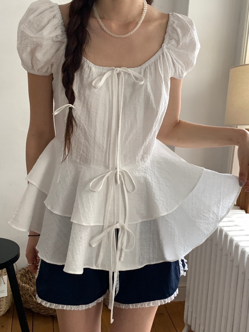 MORE THAN-P直郵韓國代購㊣女裝新款休閑時尚25春夏襯衫蕾絲衫MORE THAN襯衫/蕾絲衫