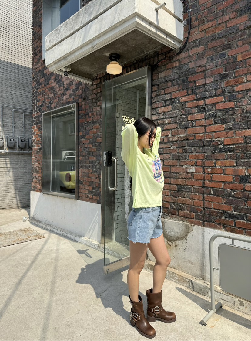 N YEN韓國㊣直郵東大門代購女裝新款熱賣時尚推薦牛仔褲短款N YEN牛仔褲