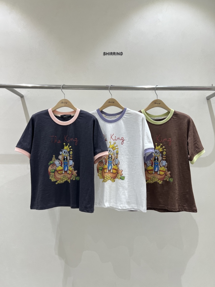 SHIRRING韓國直郵㊣女裝新款休閑人氣熱賣25春夏時尚推薦T恤SHIRRINGT恤
