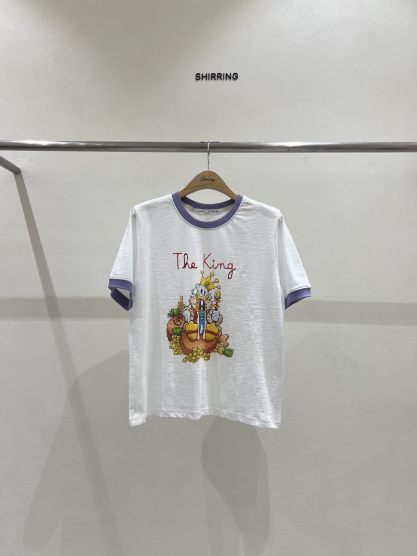 SHIRRING韓國直郵㊣女裝新款休閑人氣熱賣25春夏時尚推薦T恤SHIRRINGT恤圖色2