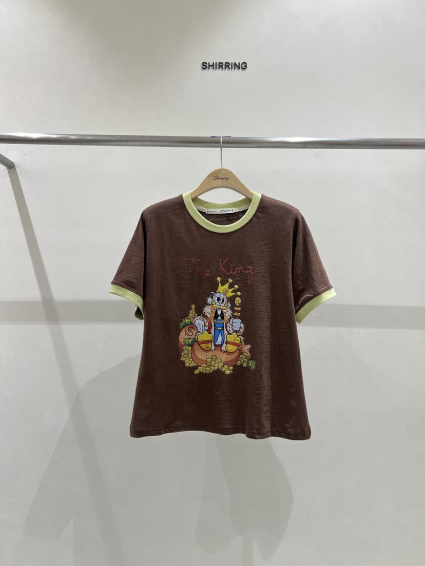 SHIRRING韓國直郵㊣女裝新款休閑人氣熱賣25春夏時尚推薦T恤SHIRRINGT恤圖色3