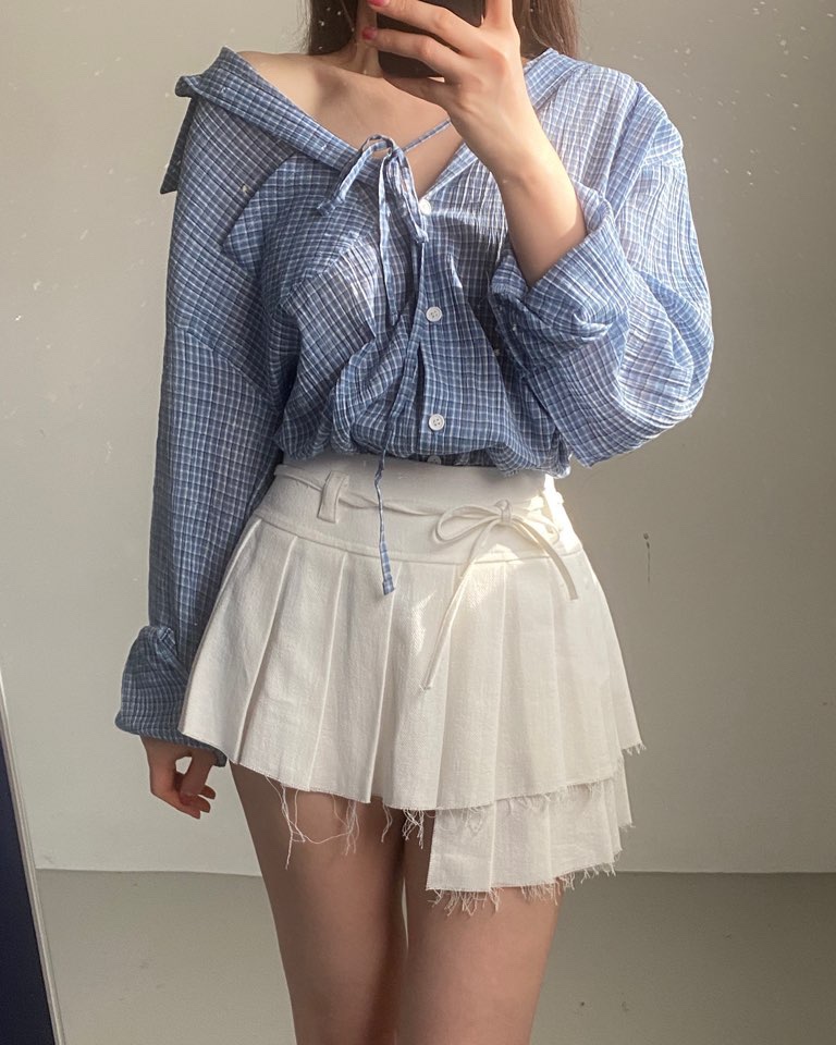 JENNIE直郵韓國代購㊣女裝新品推薦時尚熱賣休閑襯衫蕾絲衫JENNIE/VENEFIT襯衫/蕾絲衫圖色2
