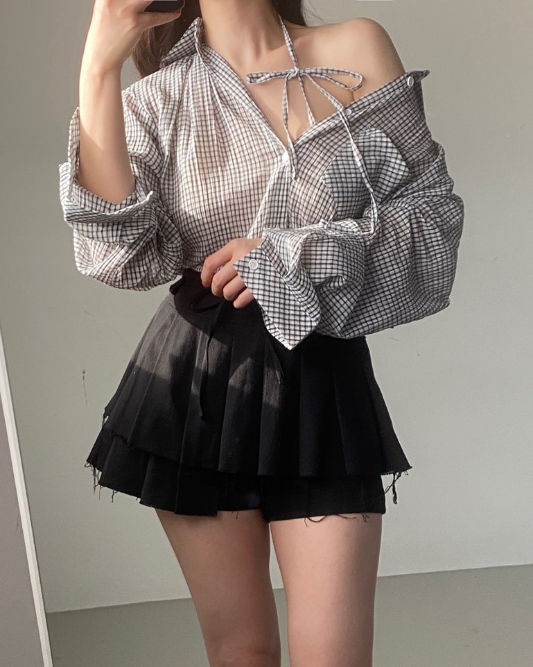JENNIE直郵韓國代購㊣女裝新品推薦時尚熱賣休閑襯衫蕾絲衫JENNIE/VENEFIT襯衫/蕾絲衫圖色3