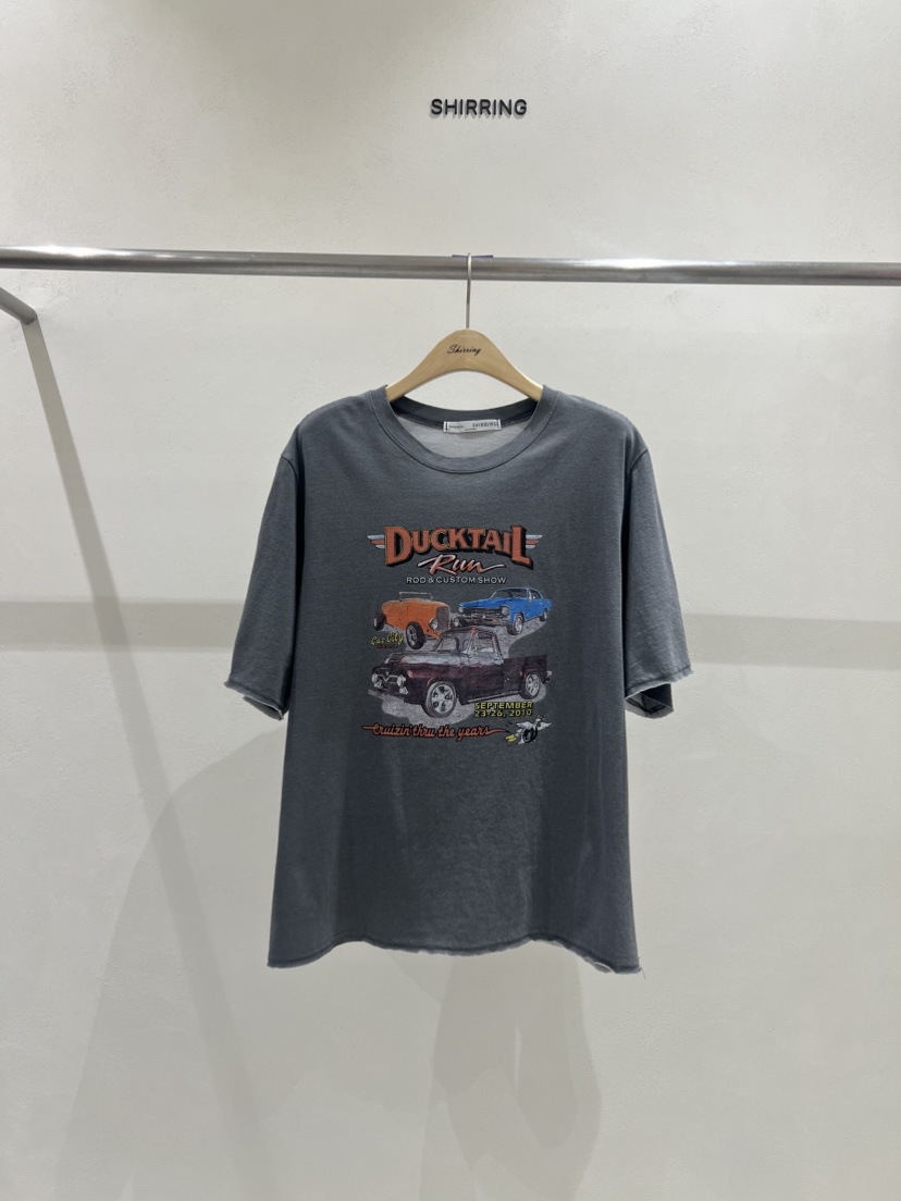 SHIRRING韓國㊣直郵東大門代購女裝新款推薦25春夏休閑T恤鴨SHIRRINGT恤圖色3
