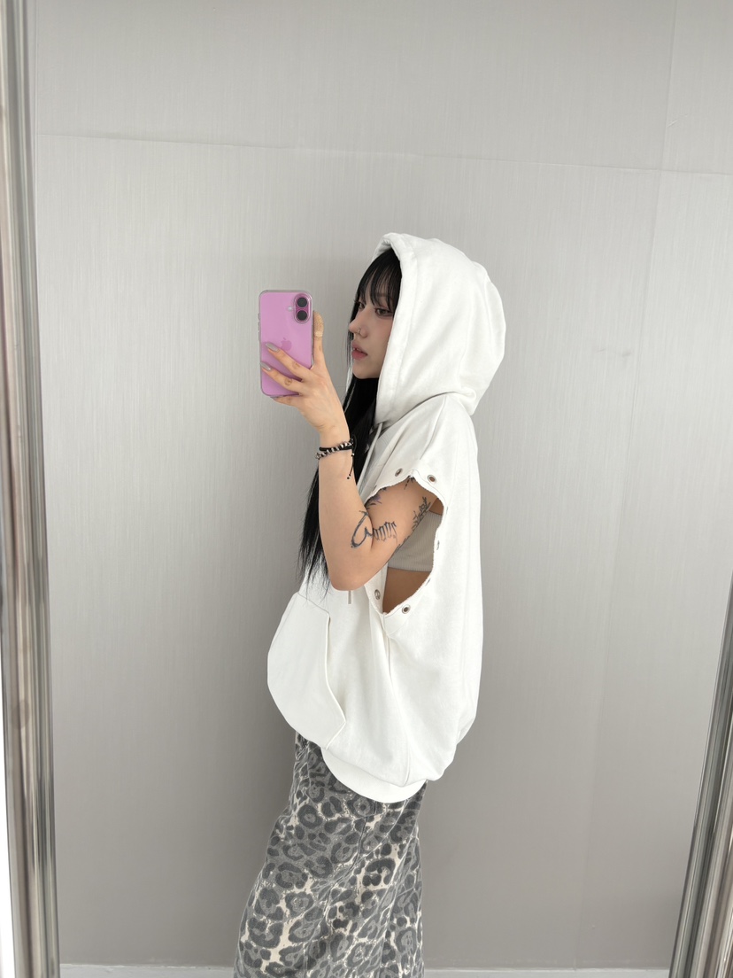 SEEOT韓國直郵㊣東大門實拍女裝新款推薦25春夏吊帶背心連帽GGD吊帶/背心