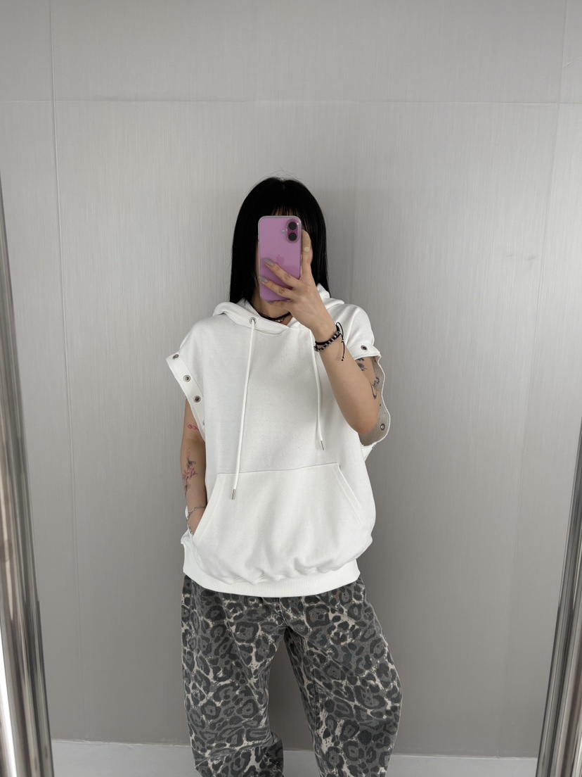 SEEOT韓國直郵㊣東大門實拍女裝新款推薦25春夏吊帶背心連帽GGD吊帶/背心圖色2
