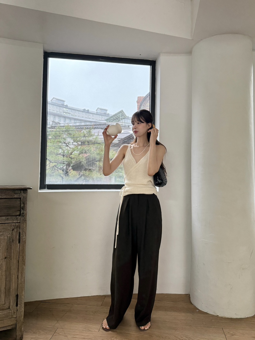 ALATE直郵韓國代購㊣女裝新款25春夏人氣休閑正裝褲西褲含腰帶LEGACY正裝褲/西褲