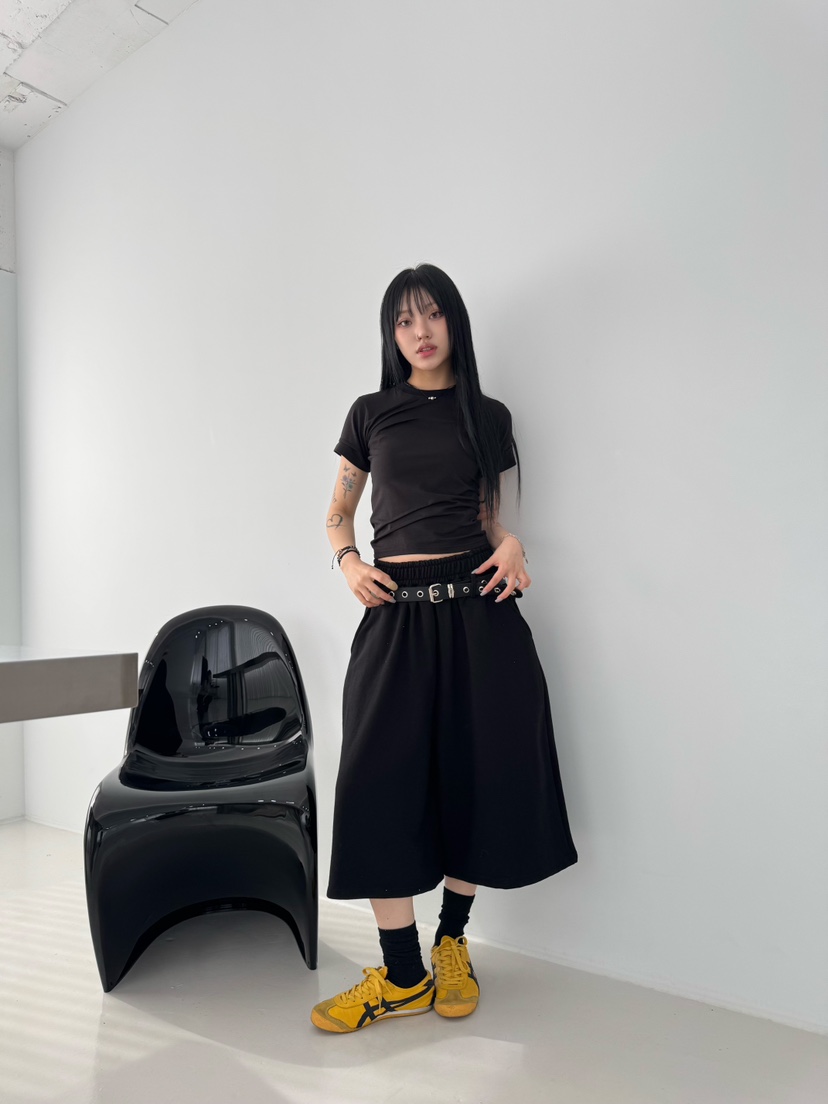 SEEOT韓國直郵㊣東大門實拍女裝新款推薦熱賣時尚短褲套裝腰帶GGD短褲圖色2