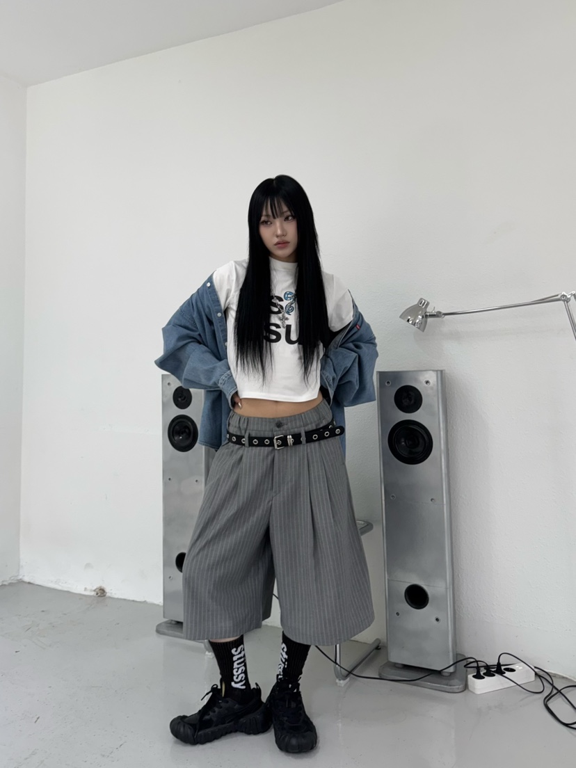 SEEOT韓國㊣直郵東大門代購女裝新品人氣時尚25春夏短褲套裝腰帶GGD短褲