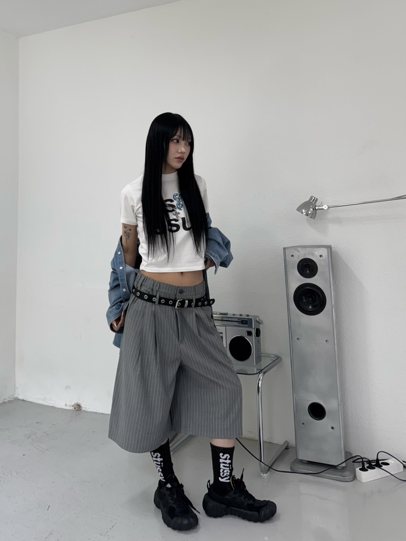 SEEOT韓國㊣直郵東大門代購女裝新品人氣時尚25春夏短褲套裝腰帶GGD短褲