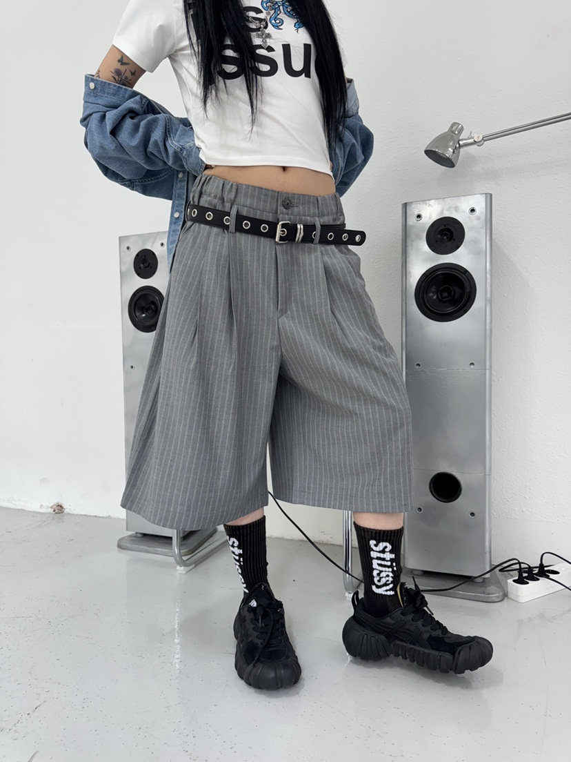 SEEOT韓國㊣直郵東大門代購女裝新品人氣時尚25春夏短褲套裝腰帶GGD短褲