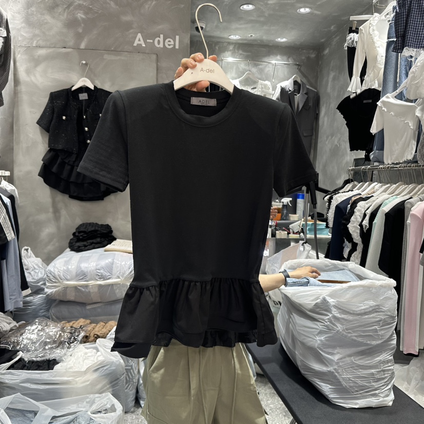 A-DEL韓國直郵㊣女裝新款熱賣25春夏推薦時尚人氣休閑T恤A-DELT恤圖色2