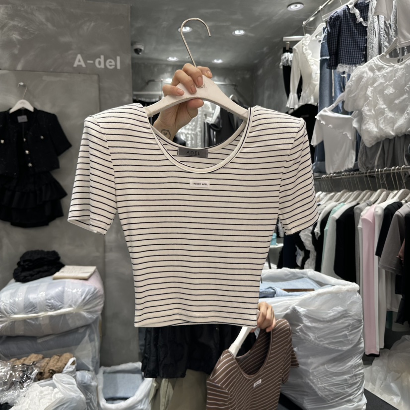 A-DEL韓國㊣直郵東大門代購女裝新品休閑25春夏熱賣時尚T恤A-DELT恤