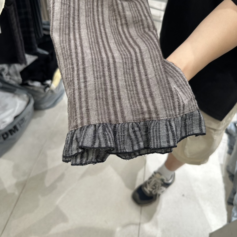 ANDE韓國直郵㊣東大門實拍女裝新品時尚休閑休閑褲荷葉邊亞麻ANDE休閑褲