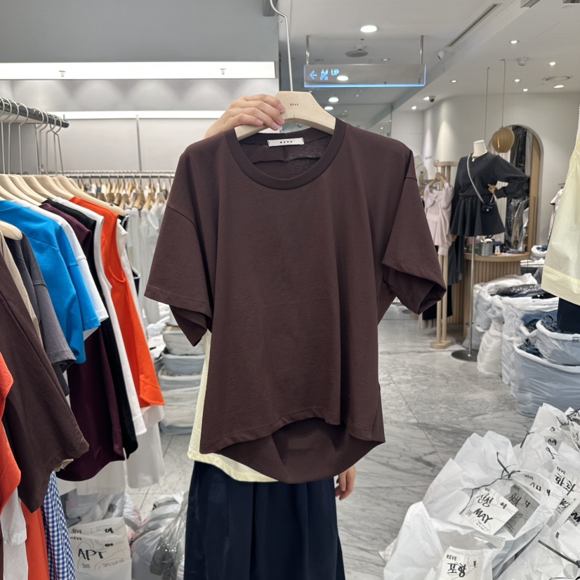 REVE-L韓國㊣直郵東大門代購女裝新品時尚25春夏推薦休閑T恤REVE-LT恤圖色3
