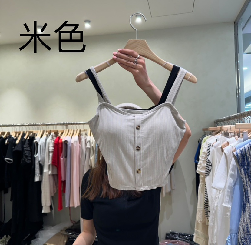 BUTTER-P韓國直郵㊣東大門實拍女裝新款25春夏時尚吊帶背心BUTTER-P吊帶/背心圖色2