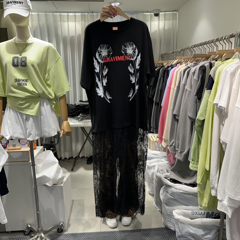 THE LOT直郵韓國代購㊣女裝新品休閑人氣熱賣連衣裙蕾絲長款THE LOT/ LOT連衣裙圖色2