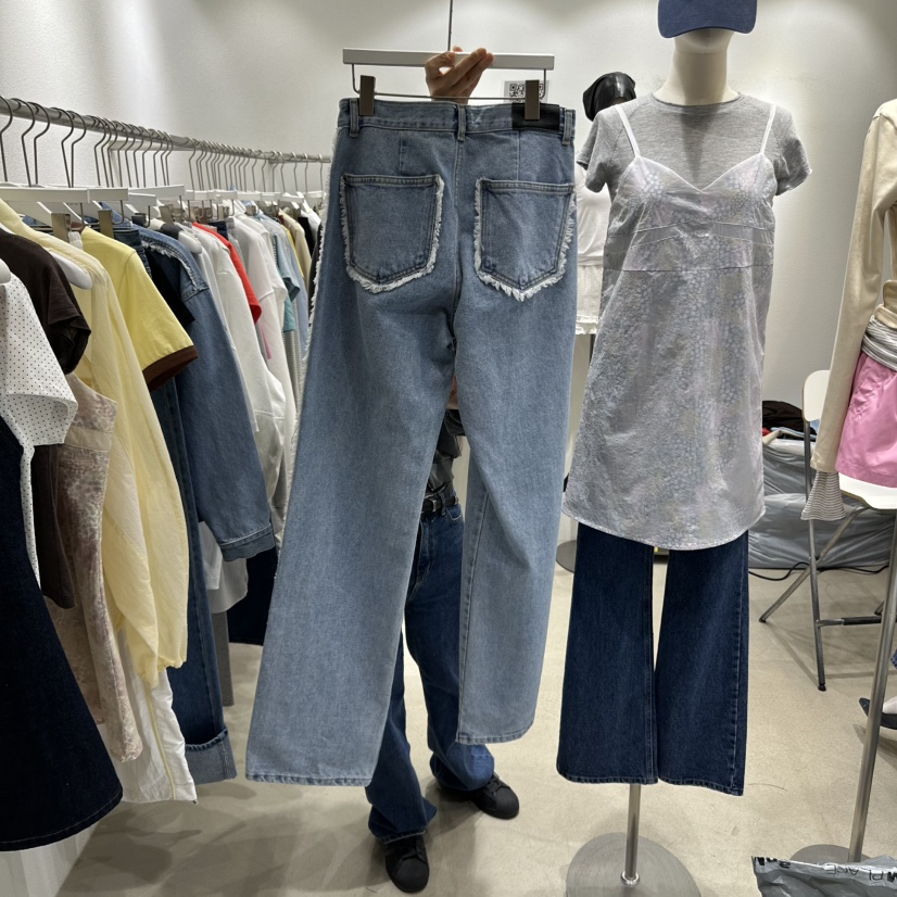 INNI韓國㊣直郵東大門代購女裝新品休閑熱賣推薦牛仔褲流蘇inni牛仔褲