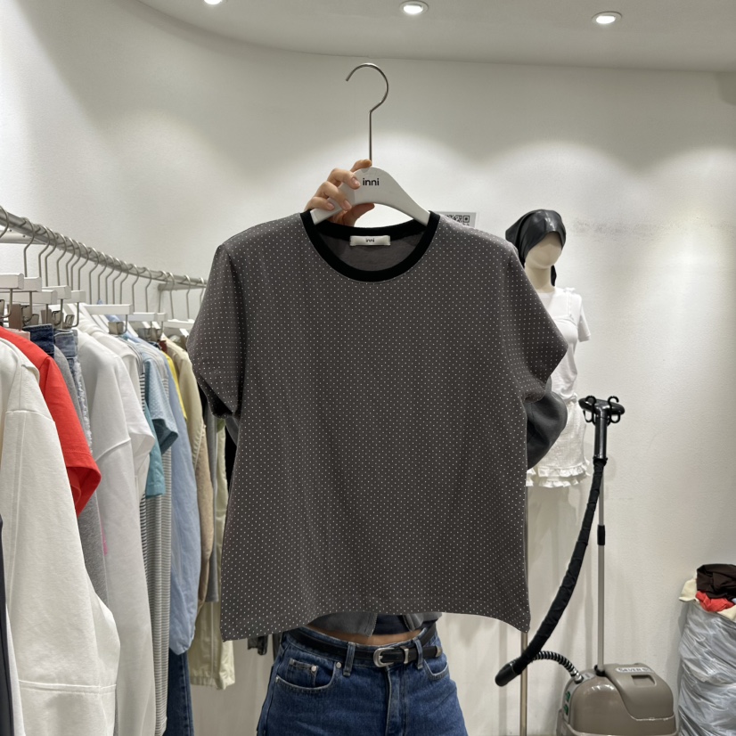 INNI韓國㊣直郵東大門代購女裝新品休閑時尚熱賣25春夏推薦T恤inniT恤圖色3
