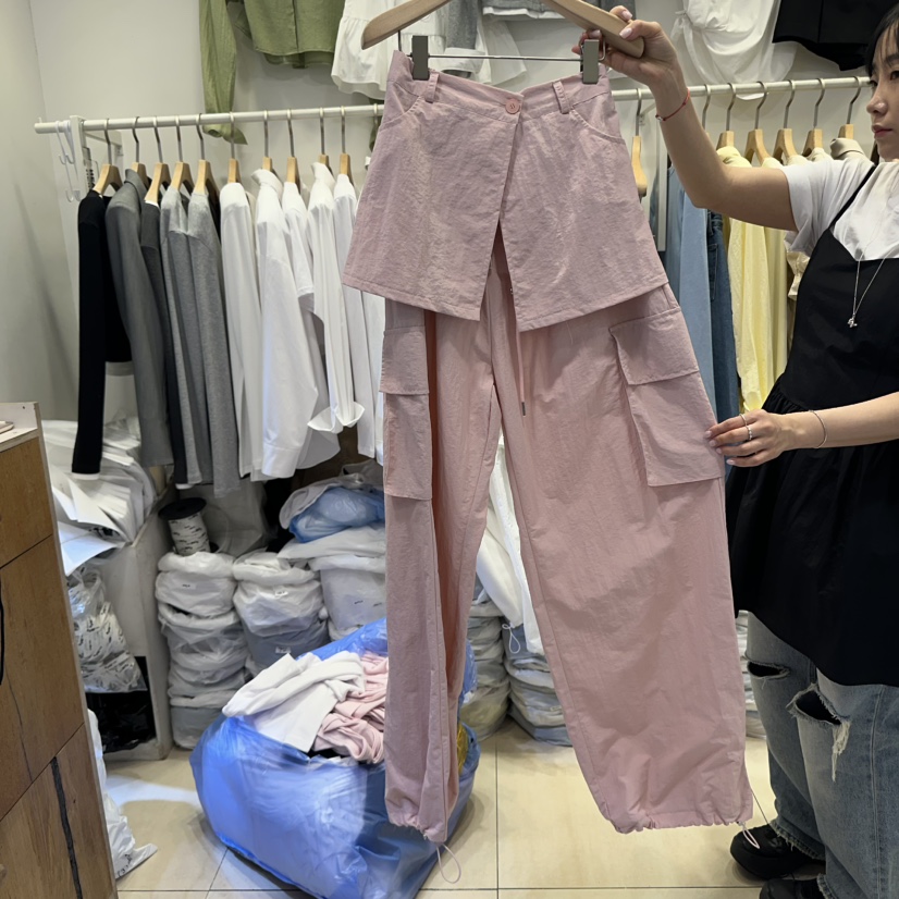 Q C韓國直郵㊣東大門實拍女裝新品休閑推薦熱賣裙褲工裝褲Republlc of qc裙褲圖色2