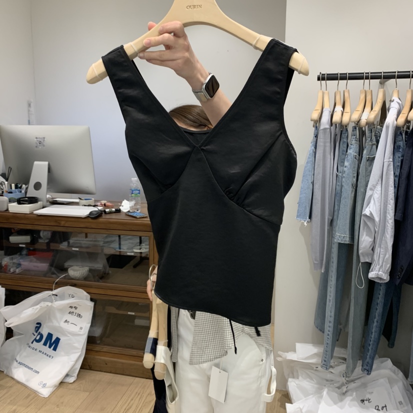 OURIN韓國㊣直郵東大門代購女裝新款人氣休閑時尚推薦吊帶背心OURIN吊帶/背心圖色3