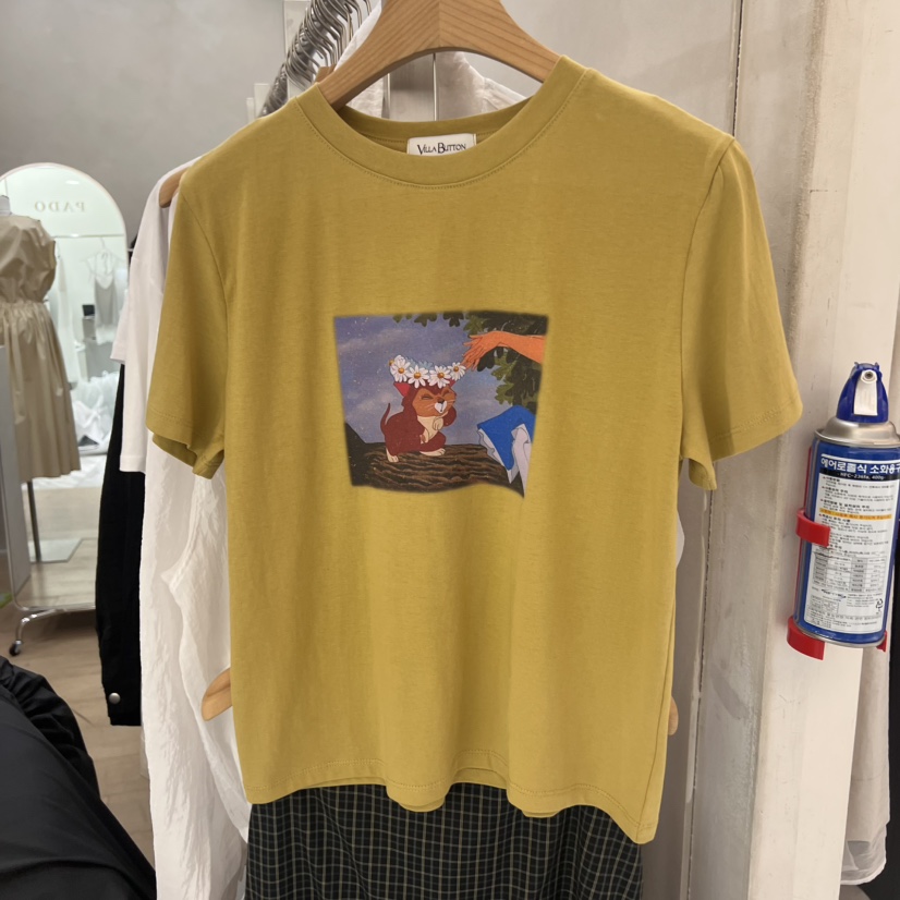 VILLABUTTON直郵韓國代購㊣女裝新品休閑時尚推薦熱賣25春夏T恤VILLABUTTONT恤圖色1